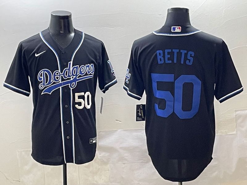 Men 2025 Los Angeles Dodgers 50 Betts Black Three generations Fashion Nike MLB Jersey style 7